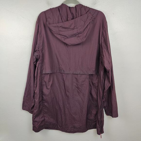 Lululemon lab Packable Anorak Pelt Jacket Mens Large Purple Hooded Poncho Vented - Picture 3 of 9
